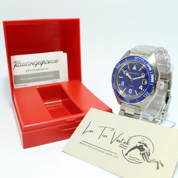 Reloj Komandirskie K65 azul con fechador